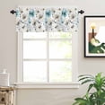thumbnail image 2 of Retro Aqua Valances for Windows Yellow Floral Watercolor Blossom Flowers Abstract Rod Pocket Curtain Valance Window Treatment Short Curtains for Kitchen Living Room, 58"x16", 2 of 5