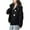 Black, variant on Fall Outfits for Women 2025 Puffer Jacket Womens Fashionable Casual Solid Color Long Sleeved Hooded Cotton