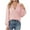 Pink, variant on Diufon Womens Pullover Tops Fall Solid Color Casual Loose Blouses V Neck Long Sleeve Tops