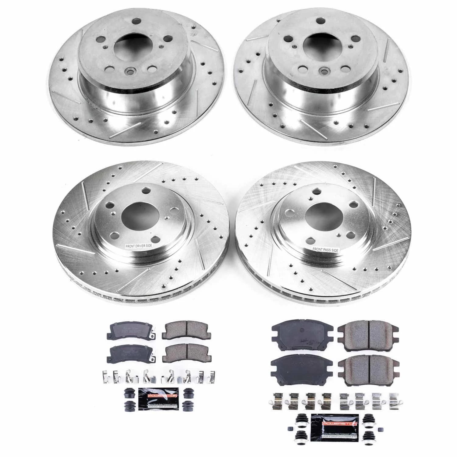PowerStop Front and Rear Z23 Evolution Sport Carbon-Fiber Ceramic Brake Pad and Drilled & Slotted Rotor Kit Fits: LEXUS Select Models K2775