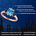 thumbnail image 2 of Gem Stone King 18K Rose Gold Plated Silver Swiss Blue Topaz and Blue Sapphire Engagement Ring for Women | 2.95 Cttw | Oval Checkerboard 9X7MM | Gemstone November Birthstone | Size 9, 2 of 6