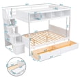 thumbnail image 2 of Harper & Bright Designs Twin over Full Bunk Beds with Staircase and Drawers, Wooden Bunk Bed Frame with Storage Shelf for Bedroom, White, 2 of 14