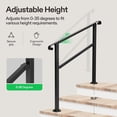 thumbnail image 5 of VIVOSUN Outdoor Handrail, 3 Step Stair Handrail, 40" x 36" Fits 1 to 3 Steps, Wrought Mattle Iron Stair Railing with Curved Ends for Concrete Steps, Porch Steps, One-Step Assembly, Black, 5 of 8