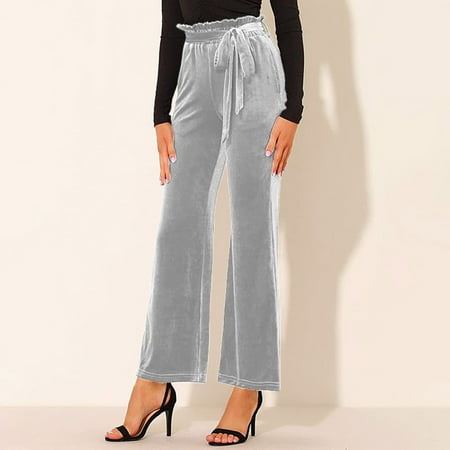 

KaLI_store Scrub Pants For Women Womens Casual High Waist Pencil Pants with Bow-Knot Pockets for Work