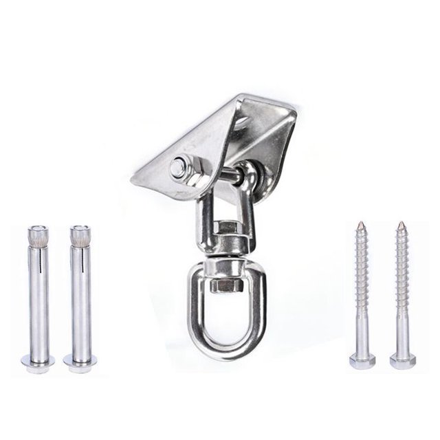 Gancho de techo resistente de acero inoxidable SUS304, ganchos para colgar, 4 tornillos de fijación para juegos de madera de hormigón,