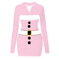 thumbnail image 1 of RKSTN Robes pour Femmes Mode Imprimé Arbre de Noël Manches Longues Col Rond Robe Tempérament Swing Robes pour Femmes, 1 of 2