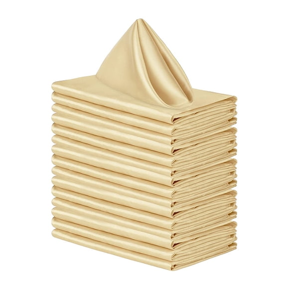 Servilletas de tela Matsuzay elegantes y duraderas 20 piezas cuadradas color Dorado champagne