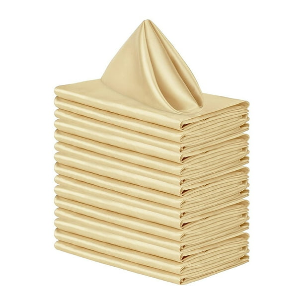 Yuarrent Servilletas de elegantes y modernas, 20 piezas, para todas las ocasiones, servilletas de tela cuadradas Kits de decoración para fiestas Dorado champagne