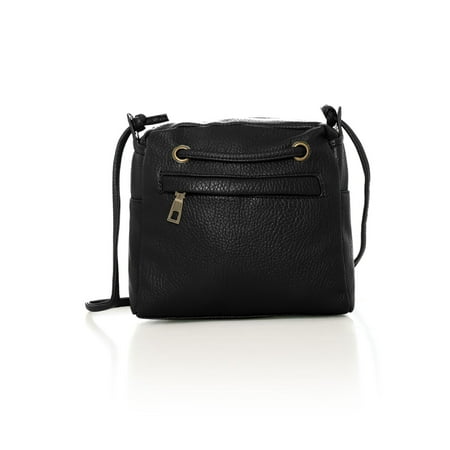 - Unique Bargains Women's Zip Closure Upper Long Strap PU Crossbody Bag Black