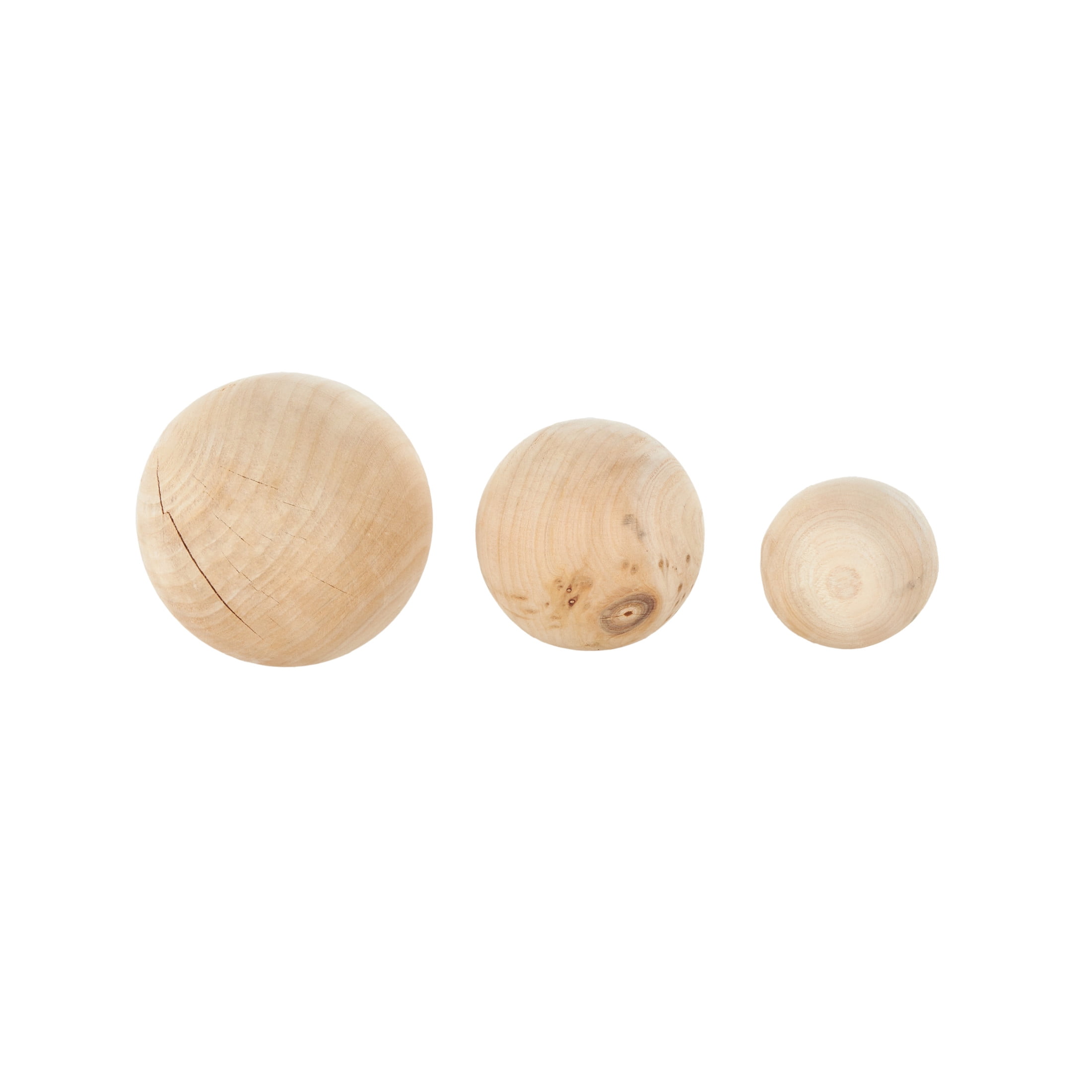 DecMode Light Brown 5" Handmade Wood Orbs & Vase Filler with Varying Sizes (3 Count)