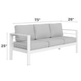 thumbnail image 2 of CozyHom 3-Seat Outdoor Patio Aluminum Sofa Furniture Sets Metal Patio Couch With Cushions, Outdoor Accent Chair Patio Long Decorative Sofa/Chairs, White, 2 of 6