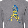 thumbnail image 4 of Inktastic Down Syndrome Awareness Blue and Yellow Hearts Ribbon Long Sleeve T-Shirt, 4 of 5