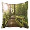 thumbnail image 1 of BOSDECO Wooden Walkway Through In Deep Rain Forest Morning Light Pillowcase Cover Cushion 16x16 inch, 1 of 1
