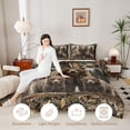 thumbnail image 4 of meiyoeat Rustic Woodland Bear King Size Comforter Sets, Vintage Wild Animal Bedding Comforter Set, Brown Beige, Black Reversible 3-Piece, 1 Comforter and 2 Pillowcases, 4 of 6