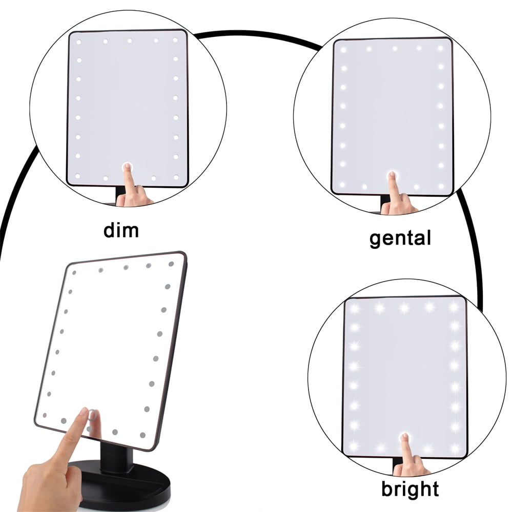 Lowestbest Girls LED Make Up Mirror, Smart Touch Screen LED Makeup Mirror with 12 Light for Night, White Lowestbest Girls LED Make Up Mirror, Smart Touch Screen LED Makeup Mirror with 12 Light for Night, White