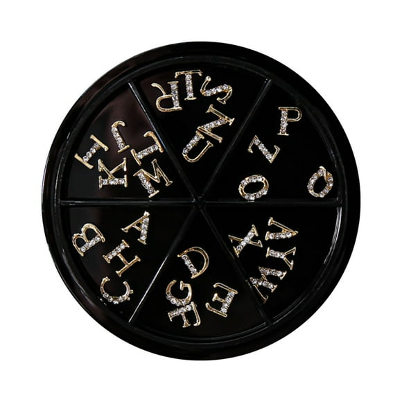 Fiudx Arte de Uñas con Letras Doradas, 26 Elegantes Colgantes de Letras, Brocas de Fácil Aplicación, Decoración Versátil para El Hogar y Accesorios, Perfecto para Los Amantes Del Arte de Uñas, Juego