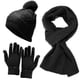 thumbnail image 1 of 3pcs/set Hat Scarf Gloves Winter Warm Beanie Hat Cable Knitted Long Scarf Gloves-YUHAO, 1 of 1