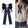 thumbnail image 6 of yuksok Women's Bow Tie Bowknot Bowtie Girls Ladies Necktie for Uniform Blouse Shirt Navy Blue, 6 of 9