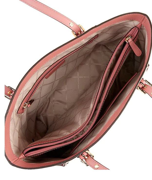 Michael Kors Voyager E/W Signature MK Pink Logo Tote Bag