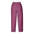 thumbnail image 3 of Zylarhe Women's Pants Women's High Waisted Yoga Pants with Pockets Loose Wide Leg Jogger Sweatpants Comfortable Casual Drawstring Trousers 3PCS, 3 of 4