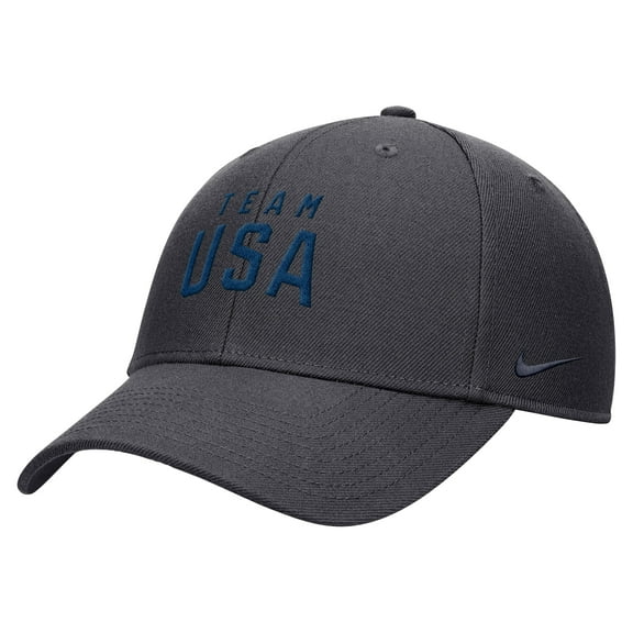 Youth Nike  Anthracite Team USA Club Dri-FIT Ripstop Adjustable Hat