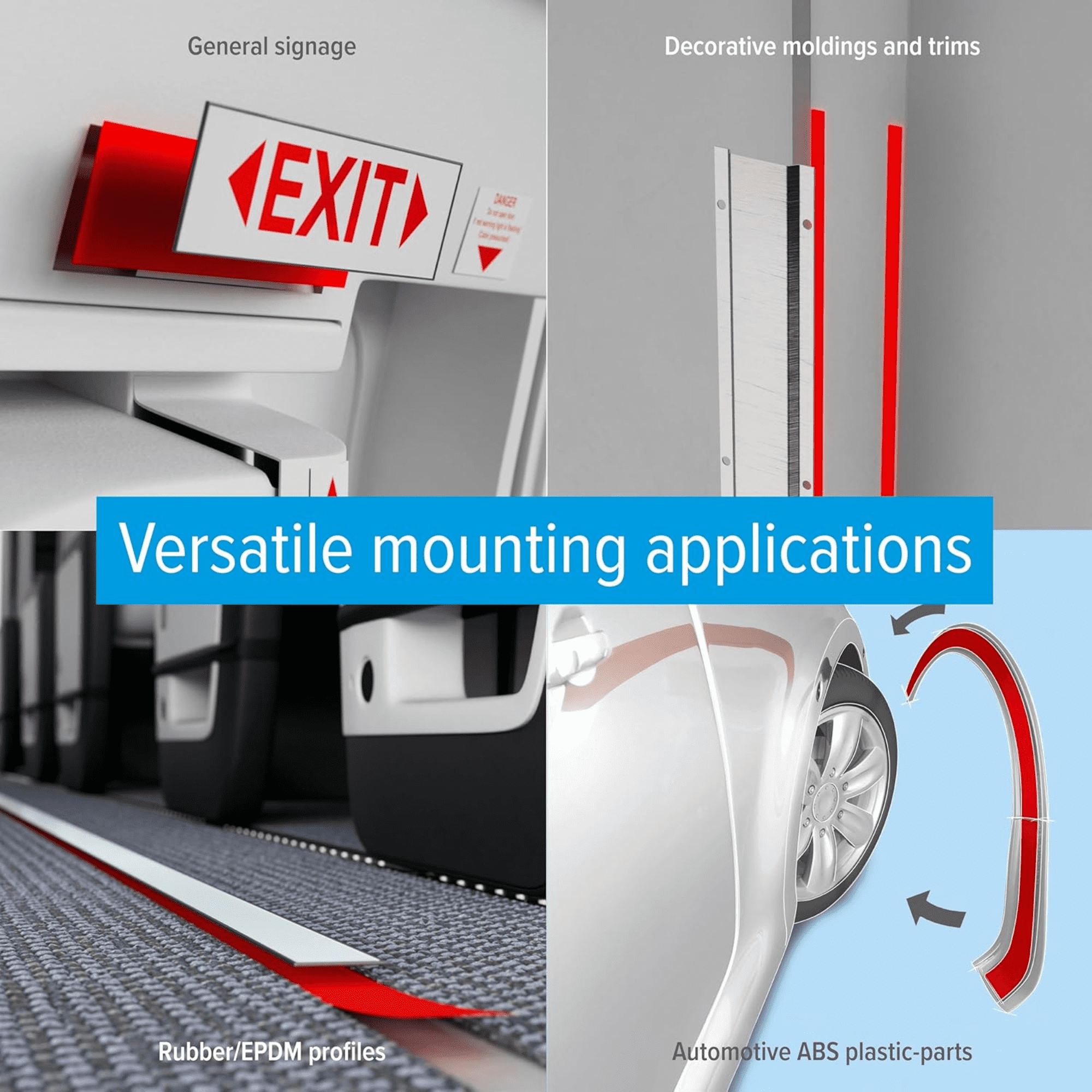 tesa Double-Sided Polyester Film Tape [Acrylic Adhesive] (4965): 1/2 in. x 60 yds. (Clear)