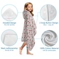 thumbnail image 7 of Light Pink Christmas Gnome Pattern Hooded Bath Towel，60"x35" for Ages 3 To 12 Kids, Quick Dry Lightweight Soft Microfiber Hood Beach Towel Cover Up for Kids, 7 of 7