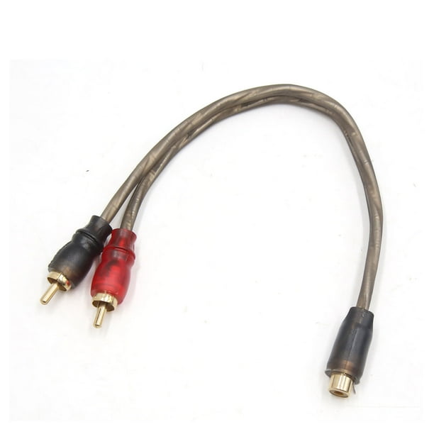 29cm Brown Female to 2 Male RCA Splitter Adapter Audio Y Cable Wire for