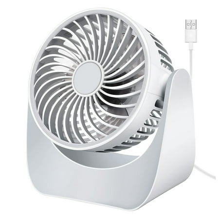 

Mini Fan Quiet USB Fan Small 360° Table Fan USB Table Fan with 3 Speed Table Fans for Car Bedroom Motorhome White