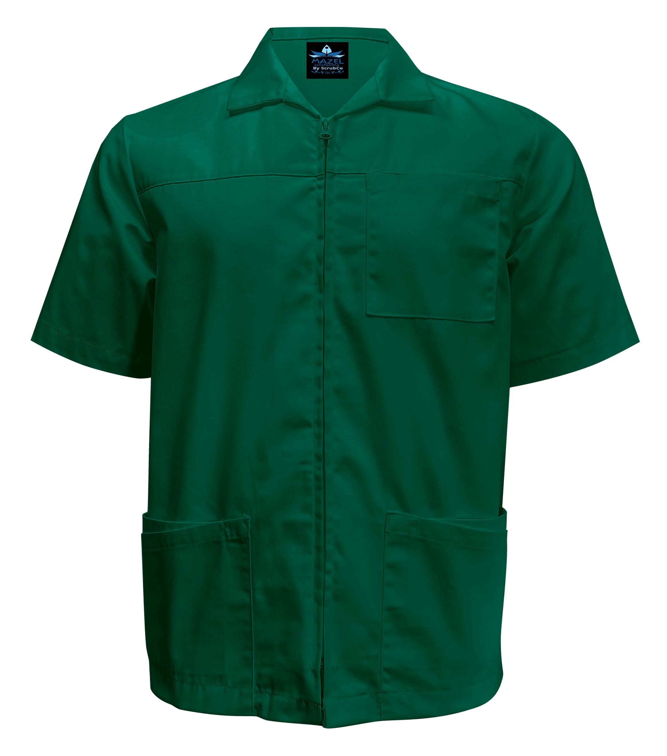 MAZEL UNIFORMS MENS ZIP UP WORK SHIRT - Walmart.com
