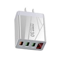 thumbnail image 2 of Cargador de teléfono USB 3 puertos Cargador LED Adaptador de carga de carga rápida portátil, blanco, enchufe de EE. UU. Kearding EL001125-04B, 2 of 2