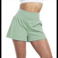 thumbnail image 3 of Pantalones Cortos Fluidos para Correr, para Mujer, para Entrenamiento, Atletismo, Gimnasio, Yoga, Cintura Alta, con Bolsillos, Verano. Judías L, 3 of 10