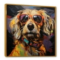 thumbnail image 2 of Designart "Dog With Pop Art Sunglasses" Pop Art Floater Framed Canvas Wall Art, 2 of 5