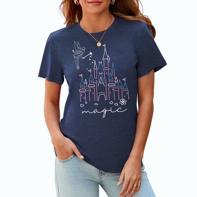 Camiseta Talovee Magical Magic Kingdom para Mujer Azul Oscuro Talla M