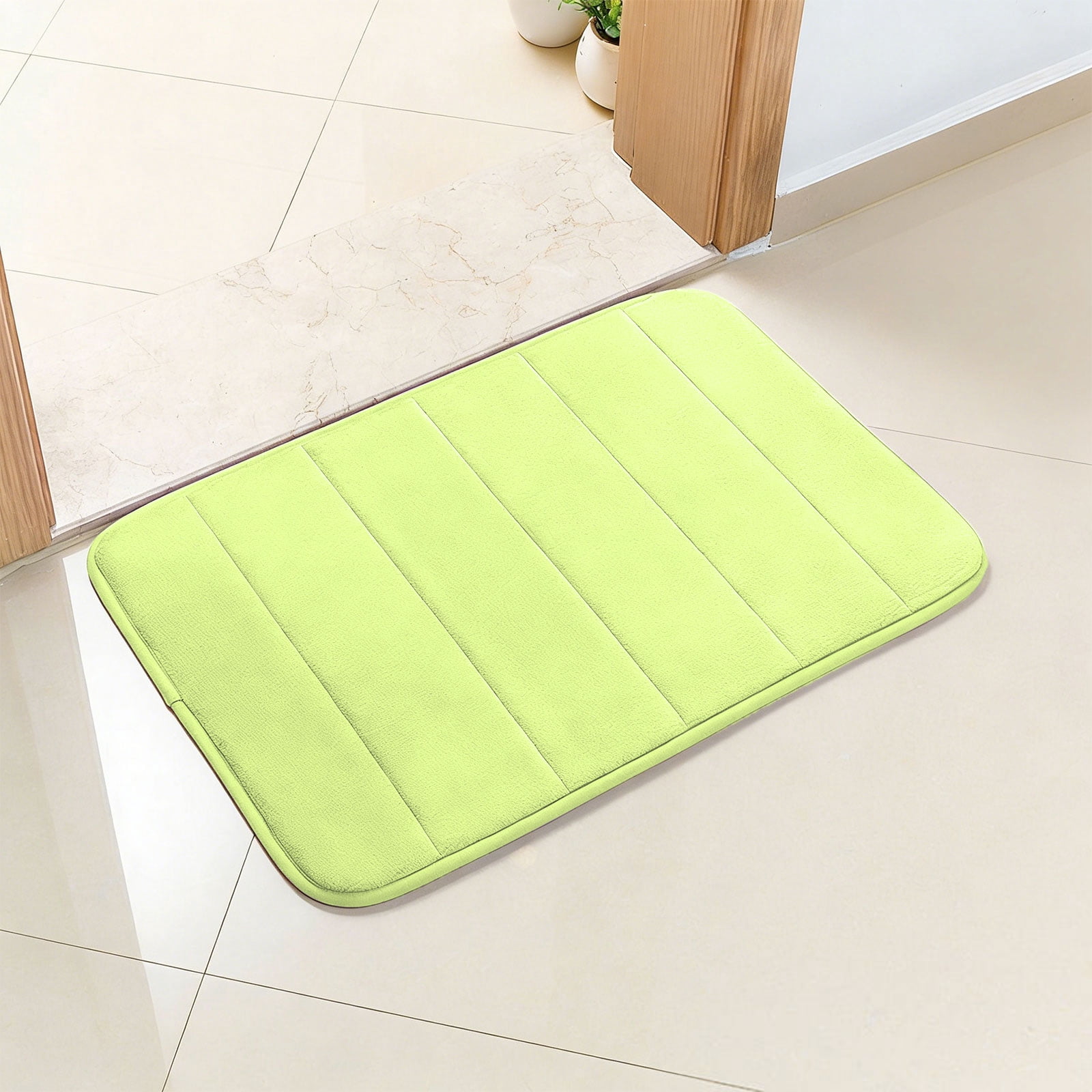 Tripumer Green Memory Foam Rug Set Soft 3 Piece Bath Rug for Home Kitchen Comfort and Absorbency