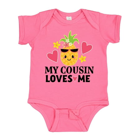 

Inktastic My Cousin Loves Me Pineapple Gift Baby Girl Bodysuit