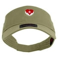 thumbnail image 5 of Nurse with Heart Embroidered Cotton Twill Sun Visor - Khaki OSFM, 5 of 5