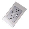 thumbnail image 1 of US Wall Plug Outlet, Plug Outlet Gray 2.1A US Plug 110-220V with Screws for Indoor, 1 of 7