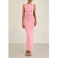 thumbnail image 3 of Vestido midi PRETTYGARDEN para mujer 2025 con pliegues fruncidos para mujer, 3 of 9