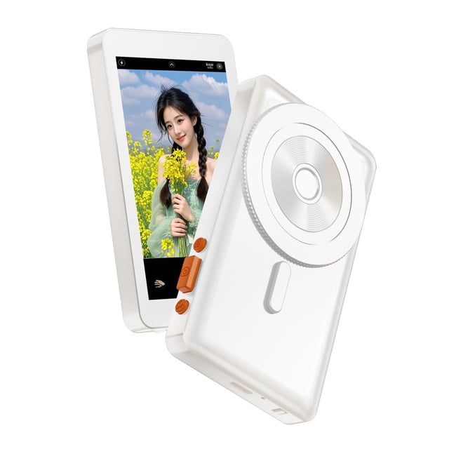 Phone Vlog Selfie Monitoring Screen, 8 in 1 Magnetic Zoom Mode Mobile Selfie Screen White for Rear Camera