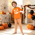 thumbnail image 6 of Evdexr Halloween Matching Pajamas for Family Long Sleeve Crew Neck Shirts & Pajama Pants 2 Piece Sets 2026 Ghost Pumpkin Holiday Print Sleepwear Lightweight Breathable Outfits 8 Years, 6 of 8