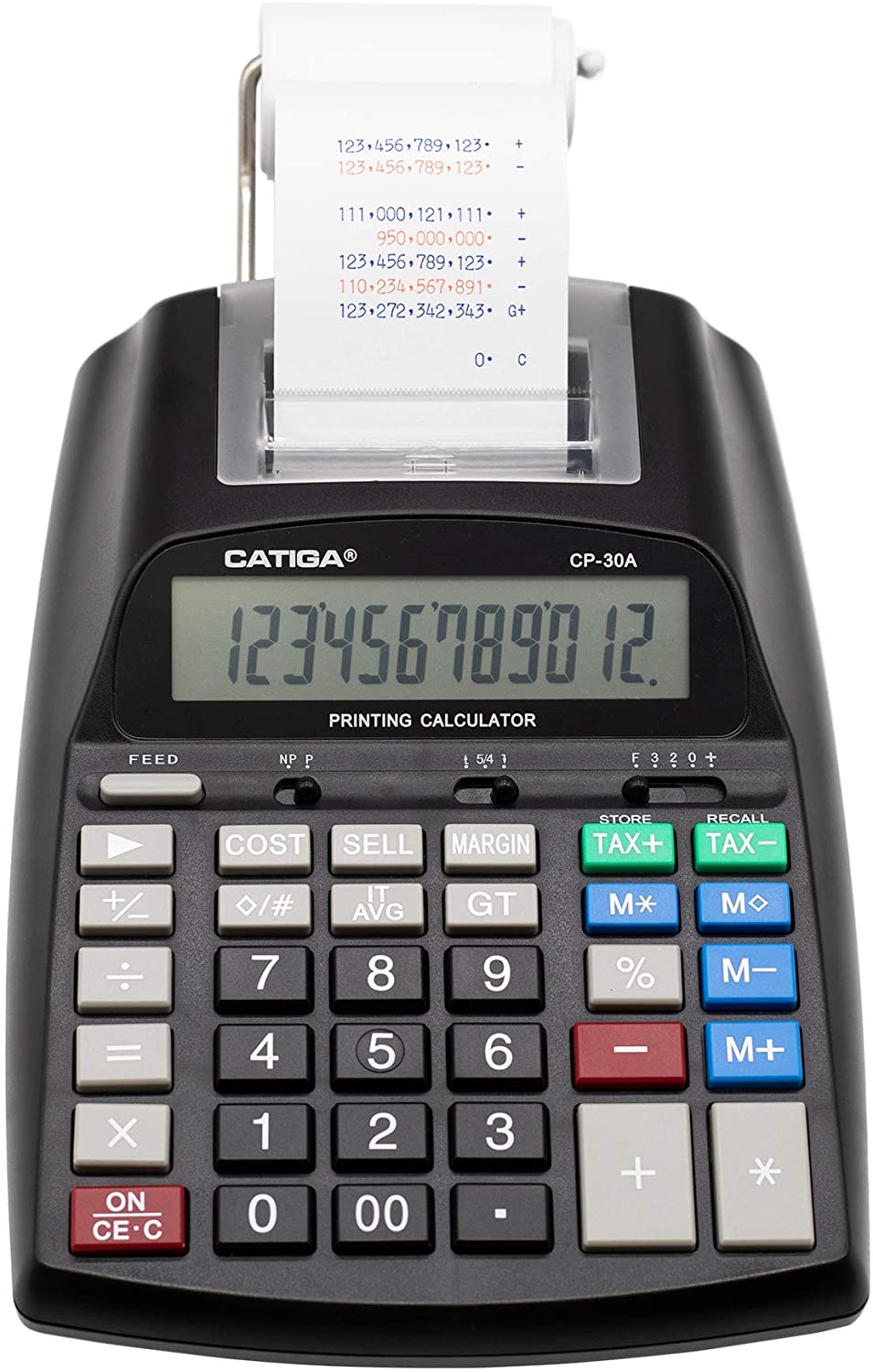 Commercial Printing Calculator with 12 Digit LCD Display Screen, 2.03