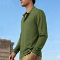thumbnail image 1 of pstuiky camisa de manga larga para hombre, Top informal holgado de color liso con medio botón y solapa de manga larga para hombre camisetas de hombre s, 1 of 8
