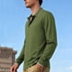 thumbnail image 1 of pstuiky camisas de manga larga para hombre, Top informal holgado de color liso con medio botón y solapa de manga larga para hombre camisetas de hombre m, 1 of 8