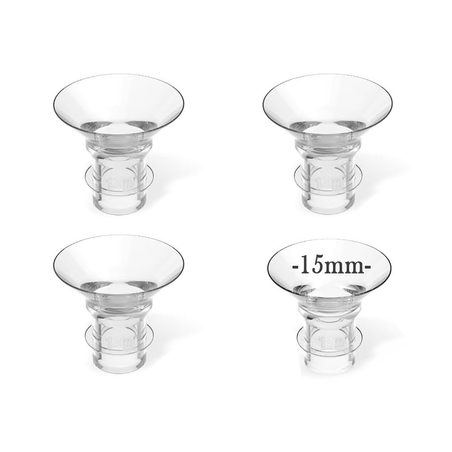 Flange Sizing Kit with Flange Inserts 13/15/17/19/21mm, Silicone Flange Insert Kit for 24mm Most Breast Pumps, Pumping Breastfeeding Essentials for New Moms
