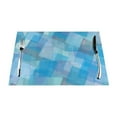 thumbnail image 1 of YFYANG Washable Heat-Resistant Placemats, 70% PVC/30% Polyester, Mosaic Blue Watercolor Pattern Kitchen Table Mat, 12" x 18" 4 Piece, 1 of 6