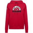 thumbnail image 2 of Women's Levelwear Red New Jersey Devils Adorn Banner Arch Pullover Hoodie, 2 of 3
