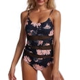 thumbnail image 2 of Women's Sexy Mesh Stitching Print Cutout Fashion Splice Hollowing Swimsuit, 2 of 2