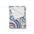 thumbnail image 2 of Abstract Soft Flannel Fleece Blanket, Funky Asymmetrical Composition with Monochrome Bulky Curves and Bulges Retro Style, Cozy Plush for Indoor and Outdoor Use, 50" x 60", Multicolor, by Ambesonne, 2 of 5