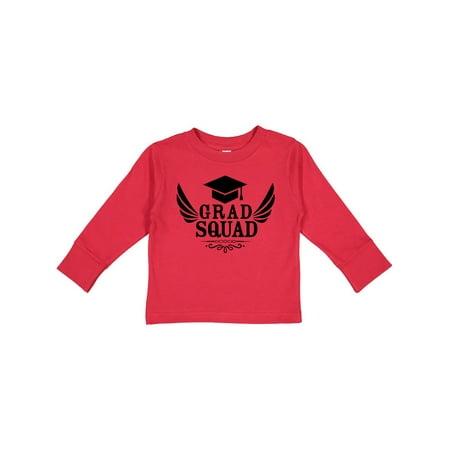 

Inktastic Grad Squad with Graduation Cap and Wings Gift Toddler Boy or Toddler Girl Long Sleeve T-Shirt